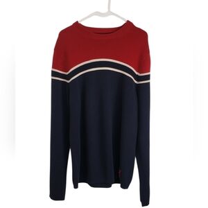 Abercrombie & Fitch Y2K Striped Thick Sweater Red/White/Blue Sz XL Preppy